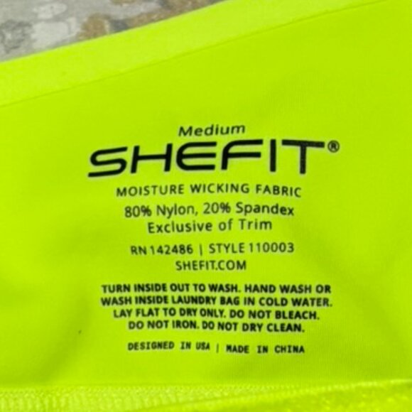 SHEFIT Ultimate Adjustable Sports Bra – Neon Yellow, Size Medium - Picture 6 of 6